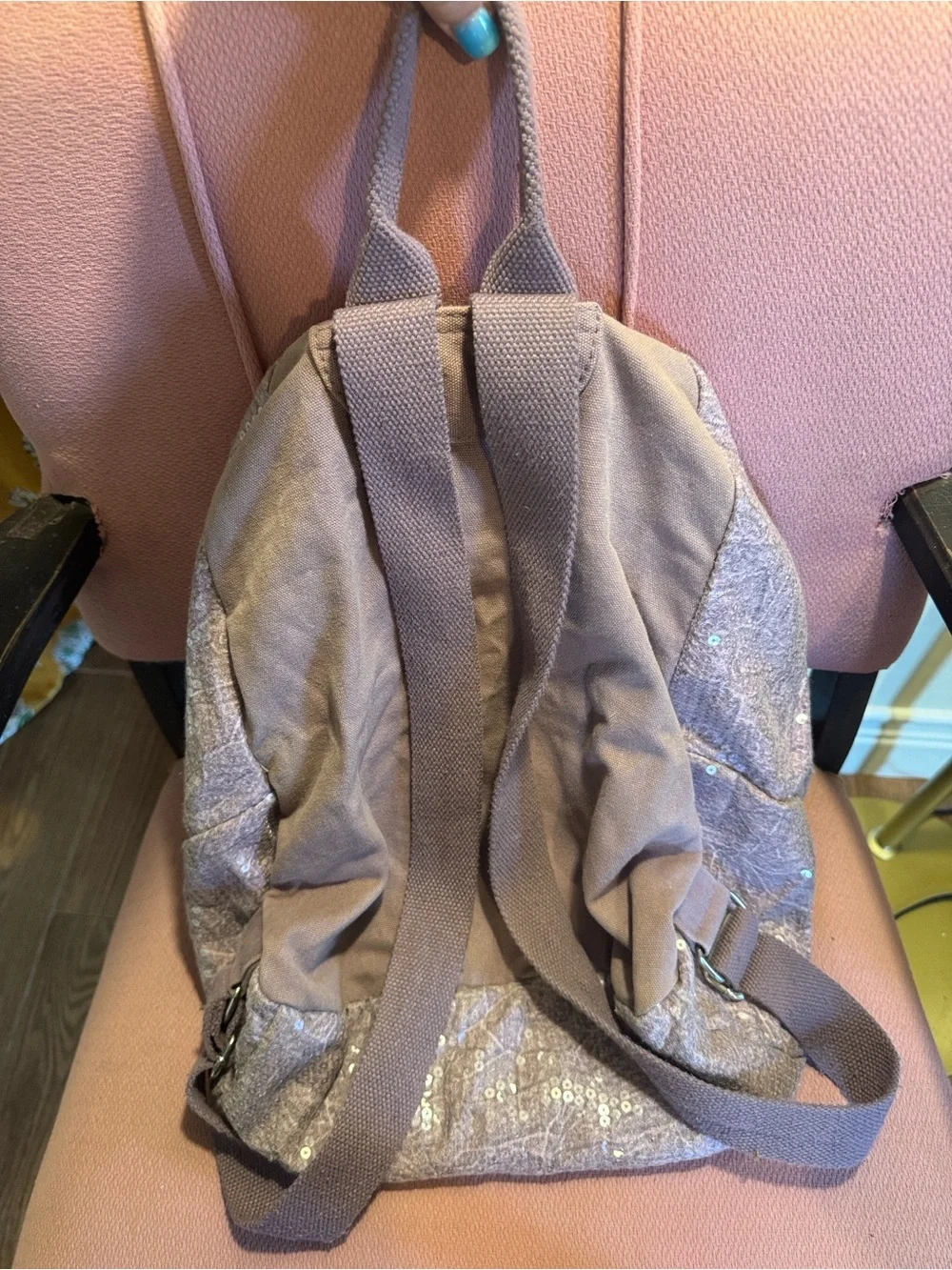 Sequined Lavender Backpack - Unbranded